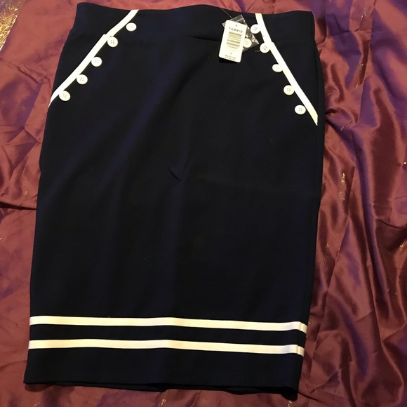 torrid Dresses & Skirts - Torrid Sailor Pencil Skirt Navy Size 0